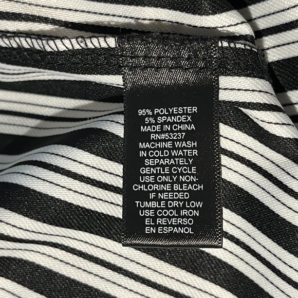 MLLE GABRIELLE Dress Size XL Vertical Stripes Adjustable 3/4 Sleeves - Picture 11 of 12